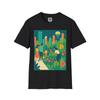Städtisches Gartenstadt T-Shirt – Lebendige Natur & Skyline Grafik