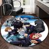 1pc Anime Cartoon Design Round Carpet  Office Chair Mat, NonSlip Rug for Home Decor, Living Room