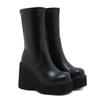 New Women British Style Chelsea Ankle Boots, Platform Thick‑Sole Fashion Short Boots For Petite Ladies