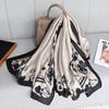New Spring and Summer Long Silk Scarf High-end Imitation Silk Kicker Silk Scarf with Brocade Printed Shawl On The Outside Sun Protection Scarf