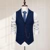 Gilet da Uomo con Revers Senza Maniche Monopetto Abito da Lavoro Colore Gilet Solido Orlo Obliquo Tasche 3D Decorazione a Catena Gilet