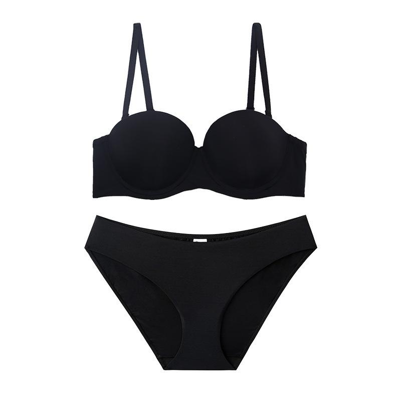 Summer sexy seamless underwear half cup smooth non-slip strapless underwear small breasts gather anti-sagging bra
