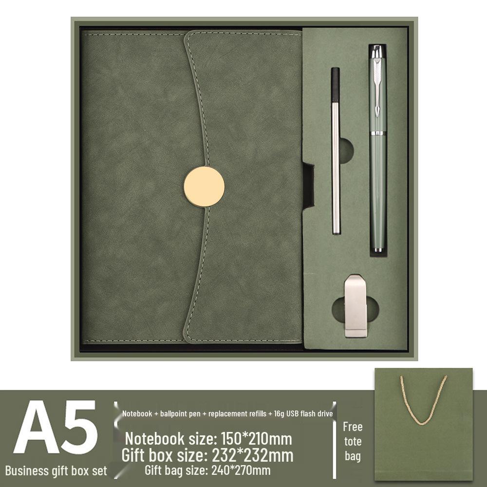 High-Grade Three-Fold Diary Notebook Gift Set with Custom Logo Printing