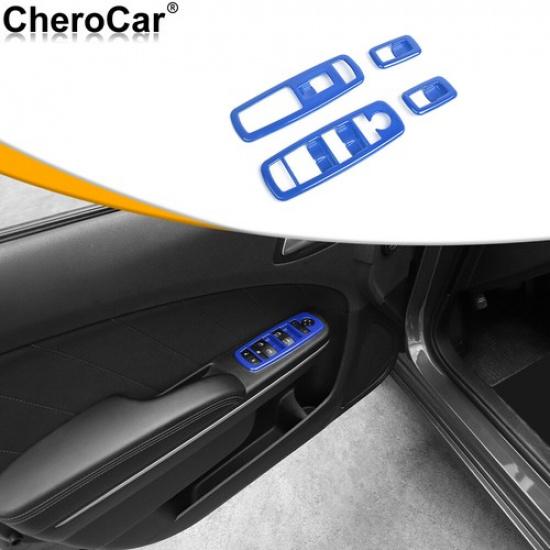 Window Lift Trim Switch Panel Frame Trim Cover for Dodge Charger/Durango 11+Blue