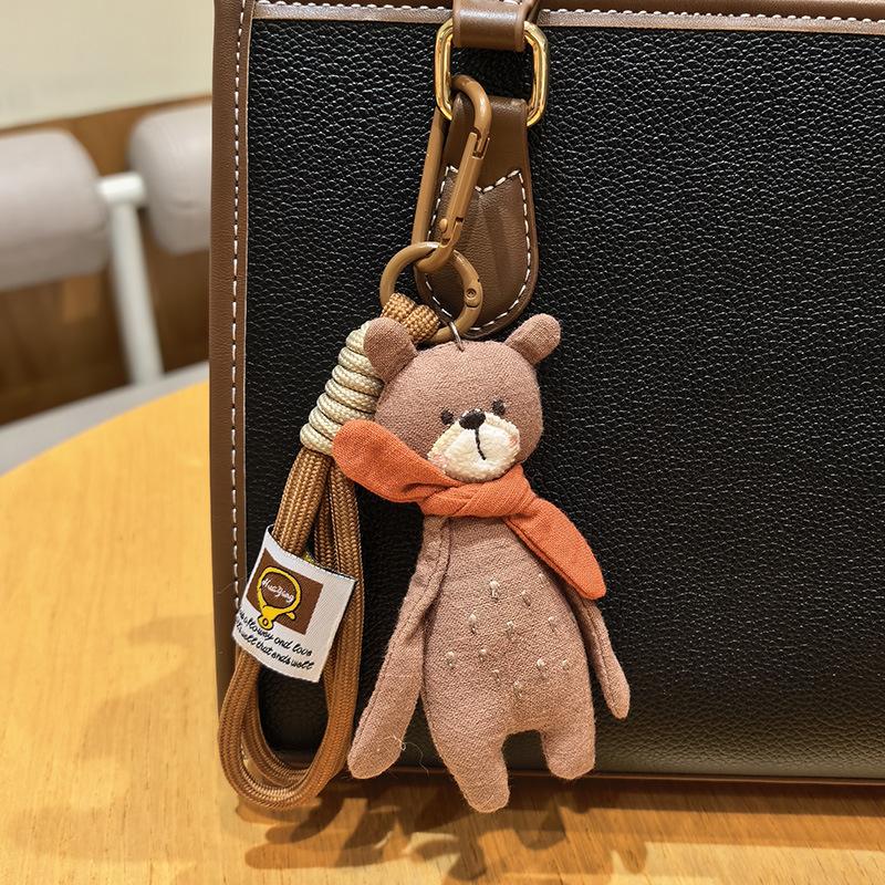 Schattige Alpaca Pluche Stof Etnisch Geweven Koord Tas Bedel Handgemaakt Volkskunst Hanger voor Sleutels Portemonnee Premium Zacht Lichtgewicht Tas Bedel