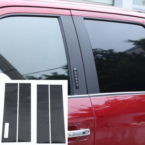 Exterior Window B Pillar Post Trim Stickers Accessories For Ford F150 15+ Carbon