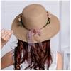 1 Pcs Wreath StrawHat Summer Sun Ladies Elegant Hat Female Vintage Hats Straw Beach Hat Flower String Woman Sunshade Caps