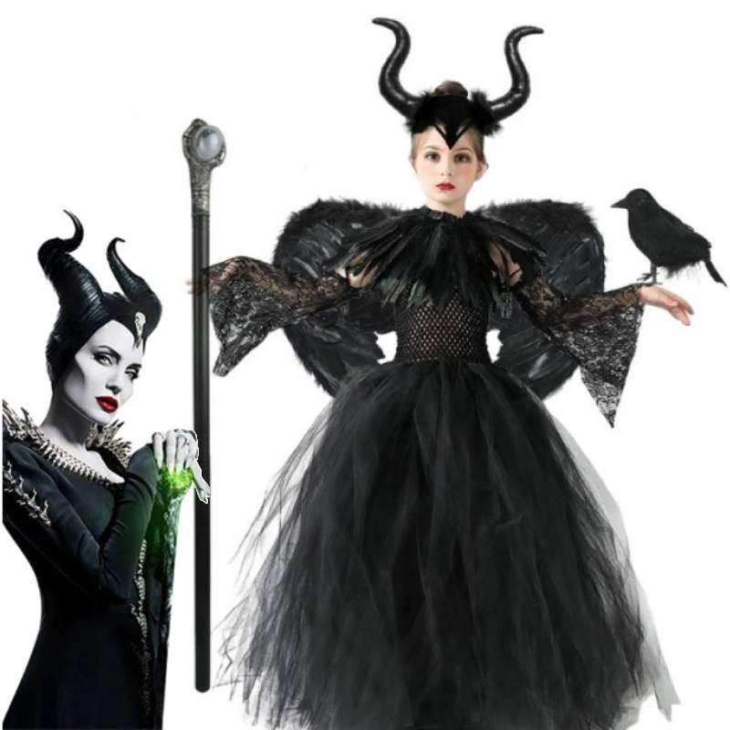Cosplay Maleficent Childrens Costumes Halloween Stage And Themed Party Up Dress