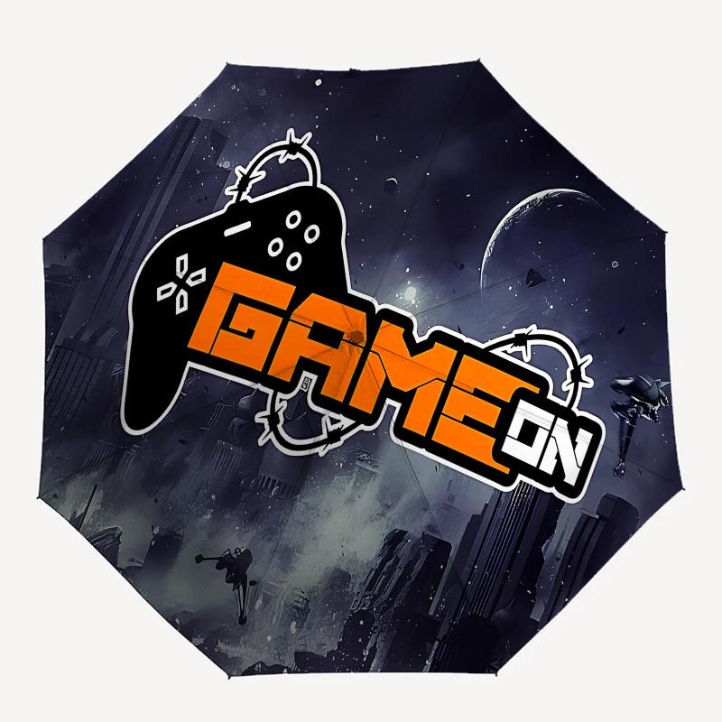Game On: Space Adventure Sticker DecalUmbrella, Portable 3-Fold Compact Umbrella for Men & Women Gift