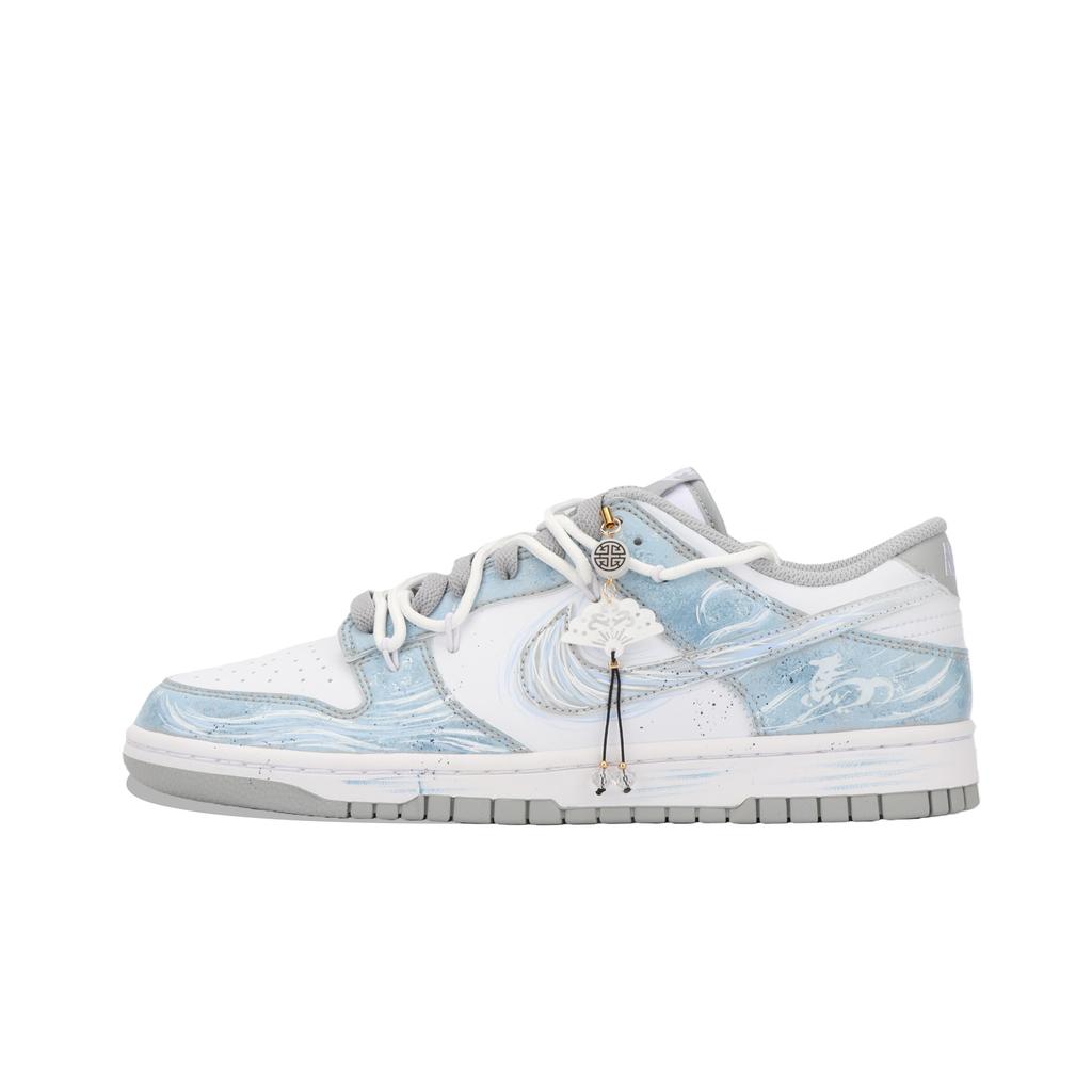 Nike Dunk Jiang Immersed Moon Abrasion Resistant Slip Resistant Low top Skateboard Shoes Unisex White Blue HF5441-105(Team724-)