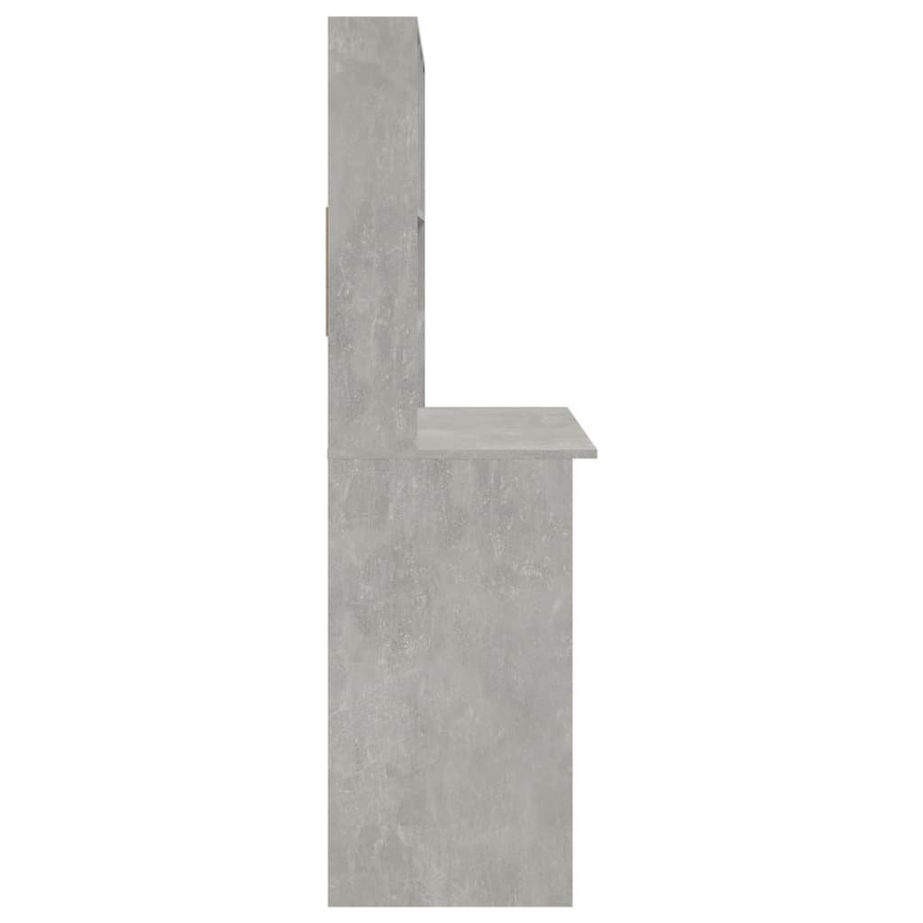 Desk with Shelf Concrete Grey 102 x 45 x 148 cm Particleboard
