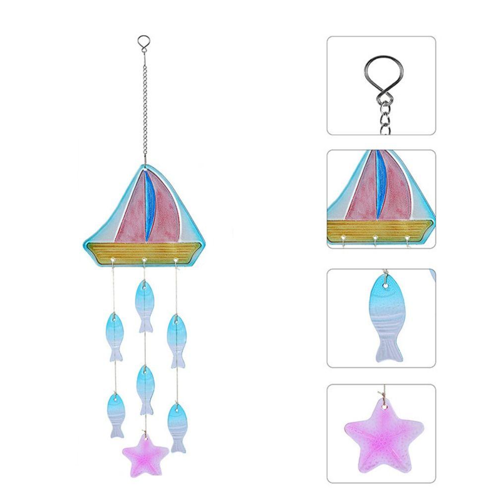 Colorful Wind Chime Creative Starfish Turtle Hangings Yard Ornaments Hanging Pendant  Backyard