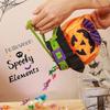 Velvet Candy Tote Bag Spooky Pumpkin Design for Halloween Candy Storage & Gift Giving Premium Halloween Party Supplies