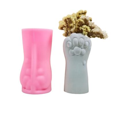Silicone Flowerpot Mold Silicone Vase Molds Cat Paw Shaped Concrete Mould Epoxy Resin Moulds Suitable for Concrete Vase