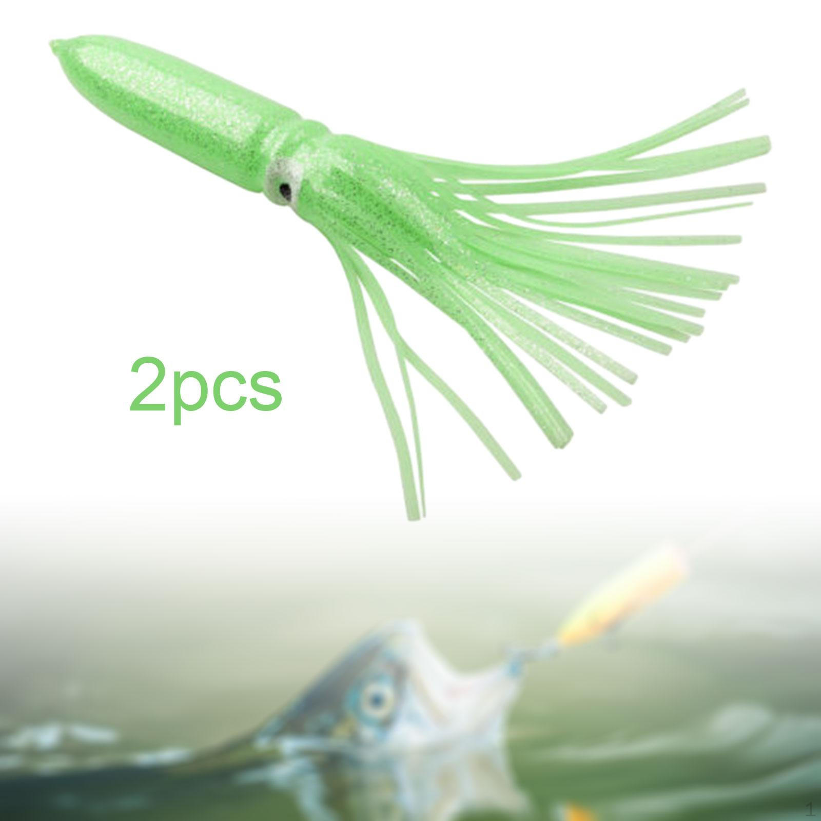 

Рыболовные приманки юбки, юбки-приманки, пресноводные и соленые светящиеся глаза мягкие Green 2pcs