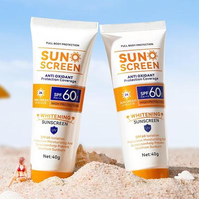 Feuchtigkeitsspendende Sonnencreme LSF 60 UV-Schutz Reduziert Bräune Verbessert die Reparatur von Sonnenbrand Outdoor Lang anhaltender Sonnenschutz Nicht fettende Sonnencreme