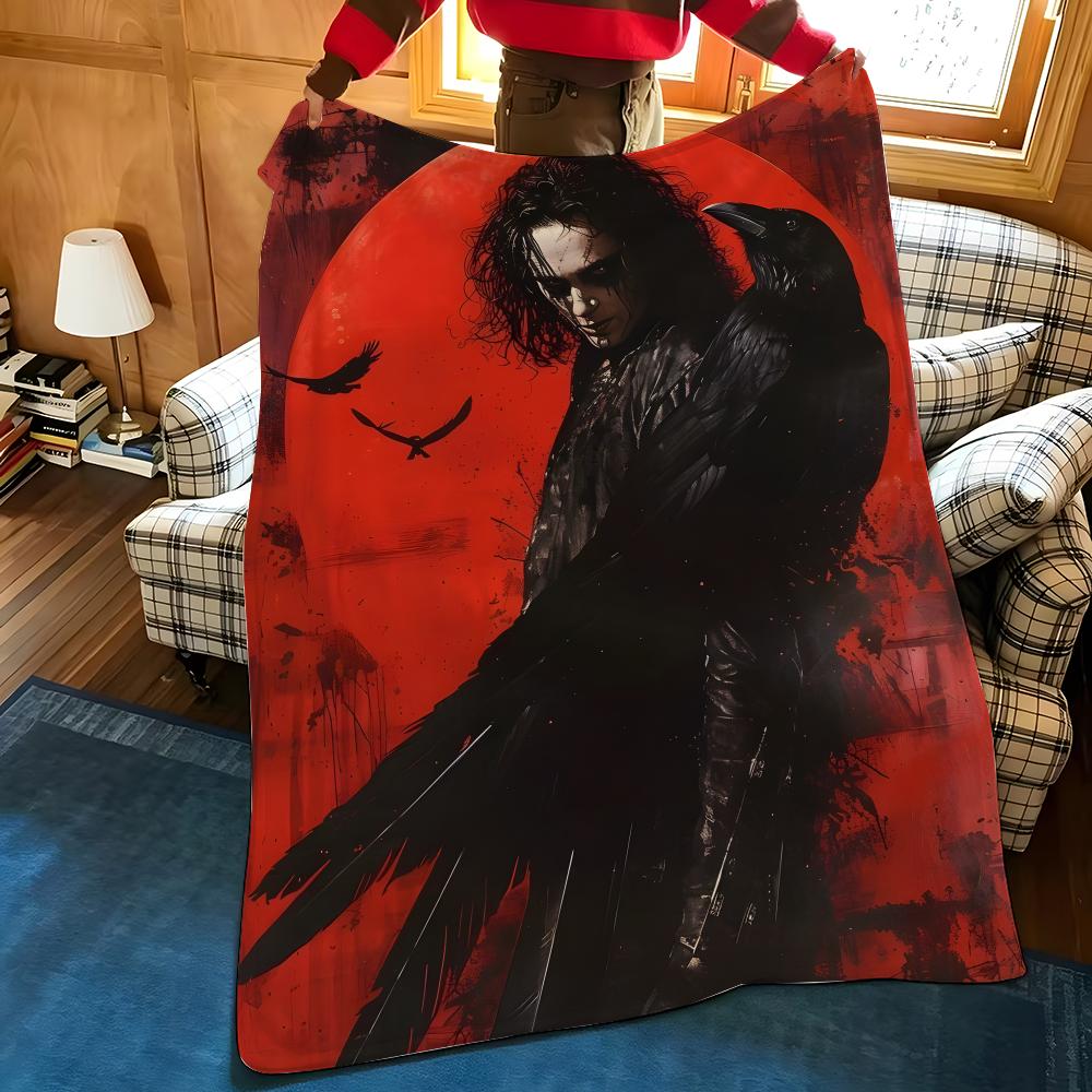 Movie T-The C-Crow Throw Flannel Cozy Print Blanket, Portable, Durable Machine Washable Cute Cool