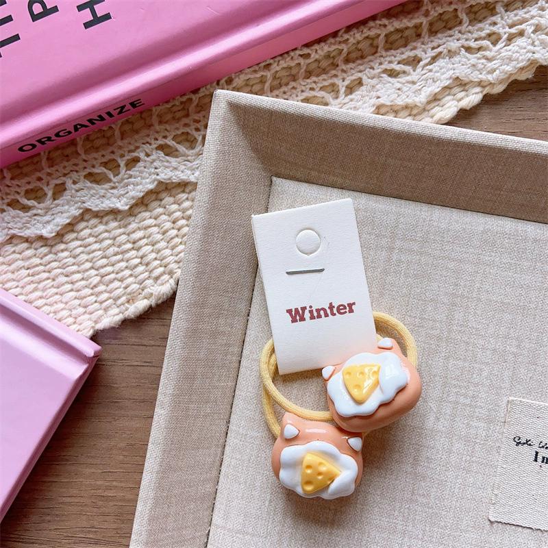 2pcs/set Cute Fruit Hair Clip for Kids Strawberry Hairclip Girls Elastic Hair Tie Baby Small Hair Rubber Bands Kawaii Hairpin