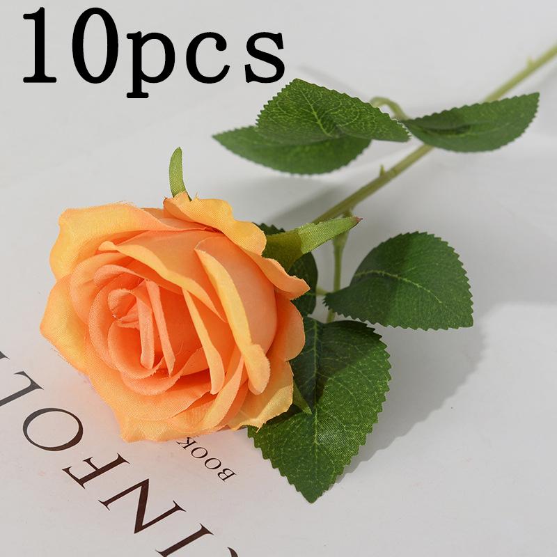 

10 шт. 51 см Длинный стебель Шелковые Искусственные Цветы Розы Свадьба Дом Декор Стола Букет Сад Композиция Подарки на День Святого Валентина оранжевый