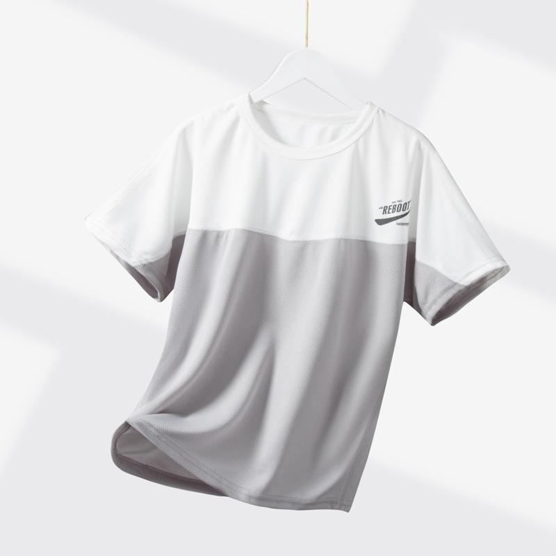 

Детская повседневная футболка с короткими рукавами, летняя одежда для мальчиков, быстросохнущая одежда, спортивная короткая футболка для девочек 150cm