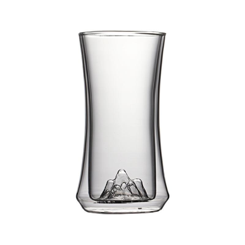 

Двухслойный стакан Гуаньшань из высокоборосиликатного стекла, офисный, изоляционный, прозрачный, стеклянный, зеленый, для заваривания чая камелии 300ml