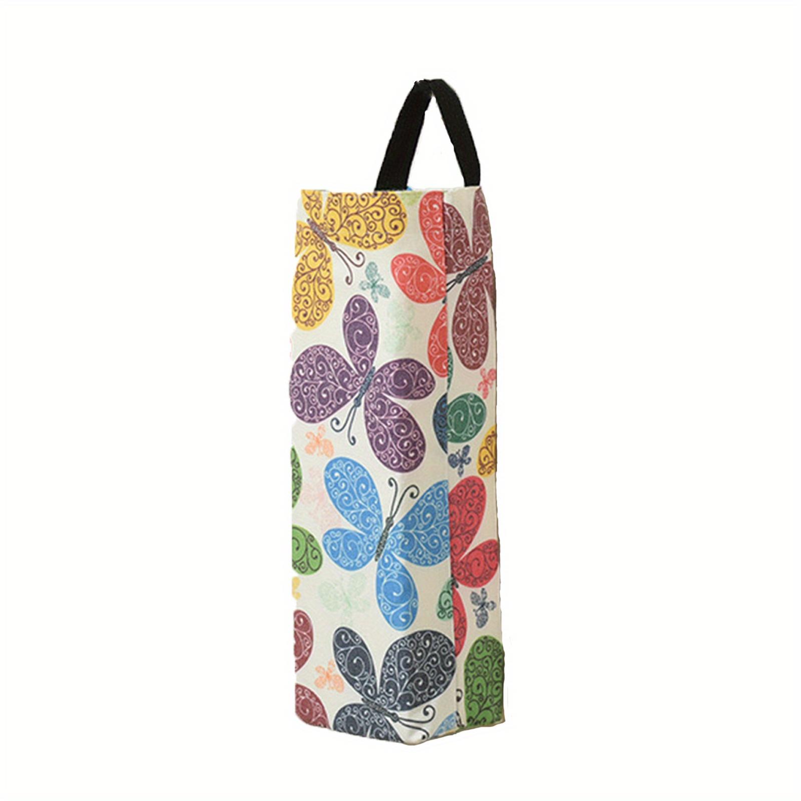 Support de sac en plastique, Support de sac d'épicerie Support de sac poubelle Organisateur Rangement suspendu en tissu Distributeurs Tissu respirant Sac poubelle Butterfly