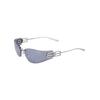 Balenciaga Letter Logo Design Metal Irregular Shape Sunglasses Women Sunglasses Gray BB0484S-003