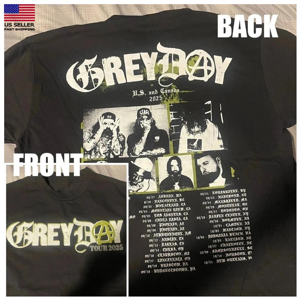 New Apparel Grey Day 2025 Tour Dates Reprint T-Shirt Two Sided Concert Merch Unisex T-Shirt XXXXL