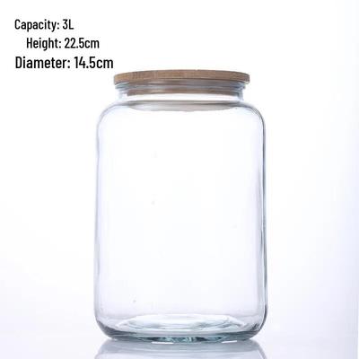 ZISIZ Bamboo Lid Glass Storage Jar