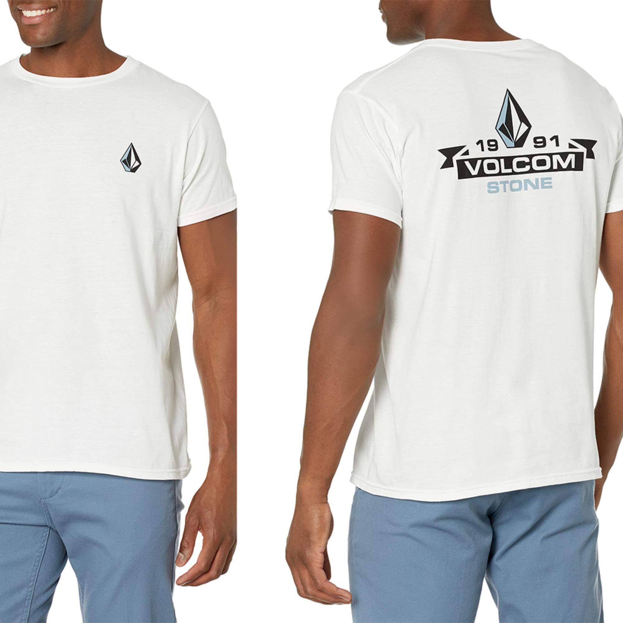 

ZX Футболка Тренд Volcom Графический Принт Футболки Мужские Женские Плюс Повседневная С коротким рукавом Круглый вырез Хлопковая Футболка Мода Улица Всесезонный Топ S