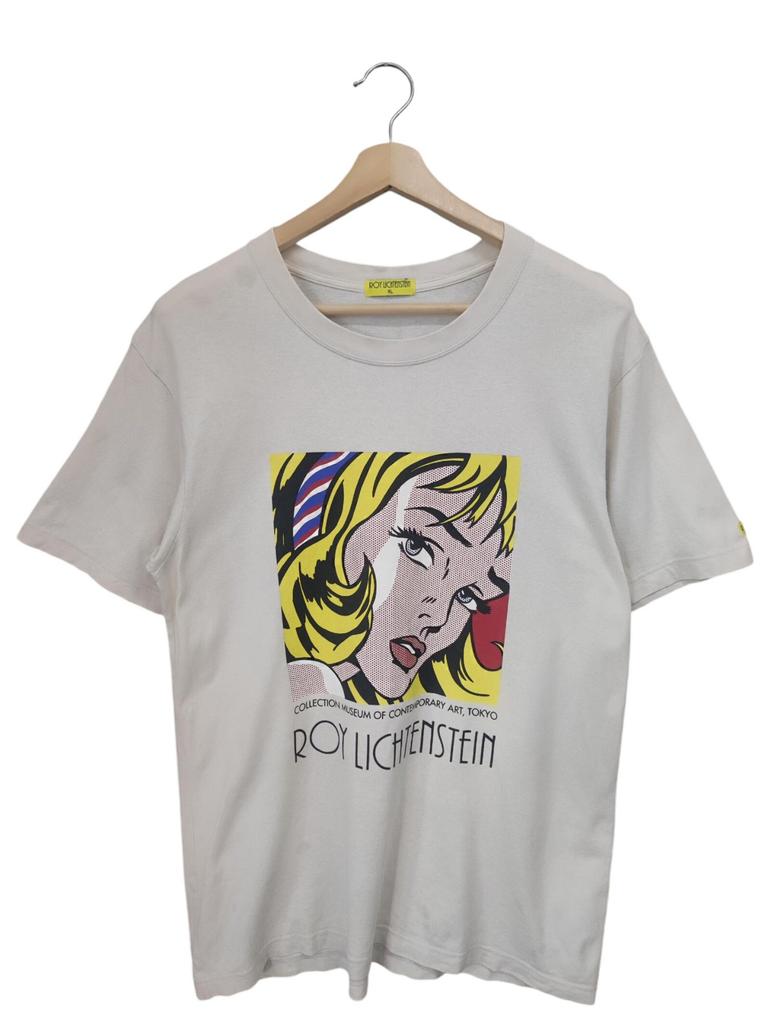 Vintage Roy Lichtenstein Pop Artist Roy Lichtenstein girl with hair ribbon T- Shirt Roy Lichtenstein museum contemporary art tokyo size L
