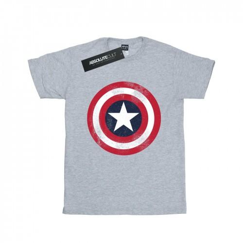 Marvel Womens/Ladies Captain America Distressed Shield Cotton Boyfriend T-Shirt