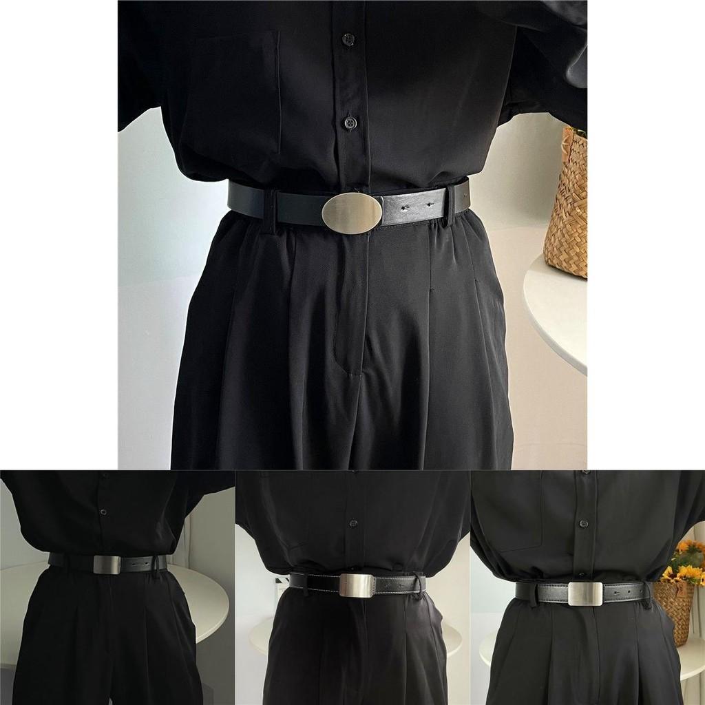 Trendy Black Pu Waist Belt With Smooth Buckle Ideal For Students And Casual Wear