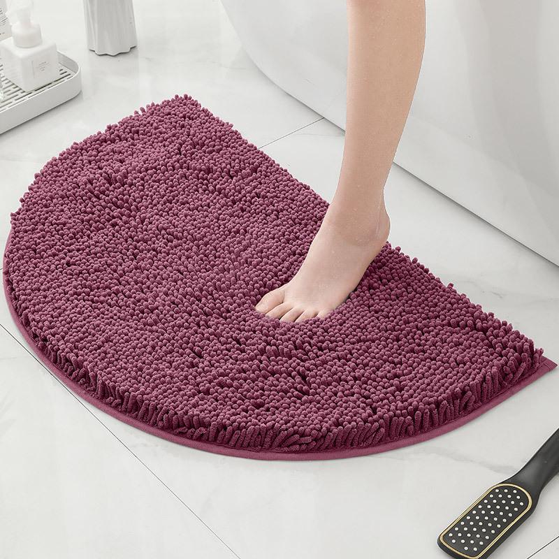 Bathroom Non-Slip Floor Mat Door Mat Absorbent Carpet Bathroom Door Mat Chenier Encrypted Semicircular Foot Mat