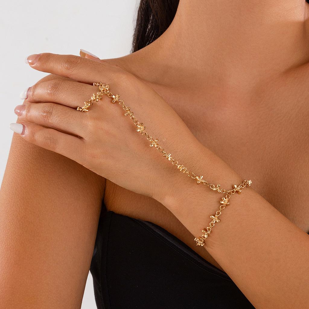 Personalized inlaid rhinestone y-shaped necklace set, cold wind alloy collarbone chain