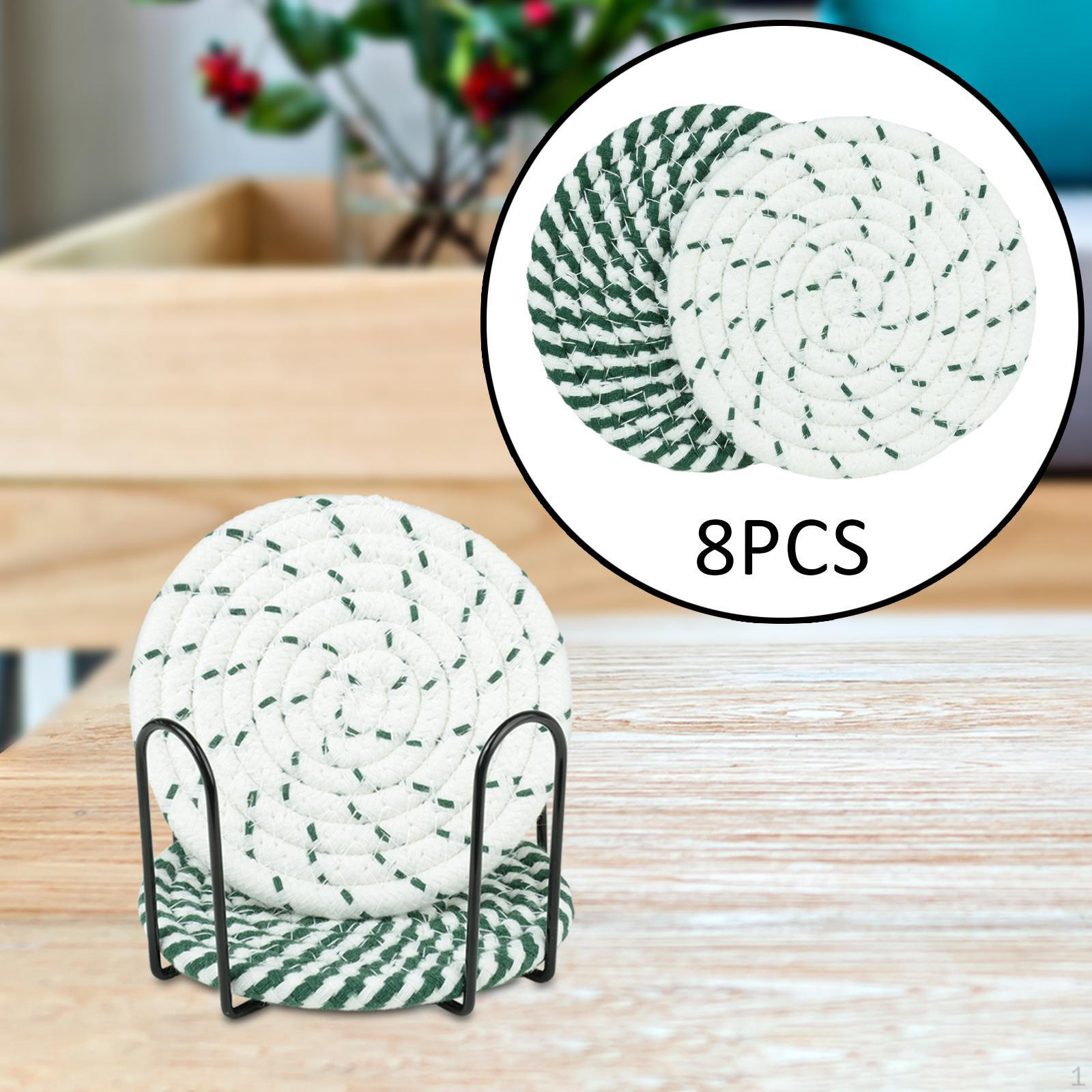 

8 шт. плетеные хлопковые веревочные коврики для столовых приборов, теплоизоляционная подложка для свадьбы