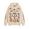 Trendy Brand Hooded Sweatshirt American Hip Hop Vintage Top Graffiti Print Couple Hoodie Loose For Men And Women