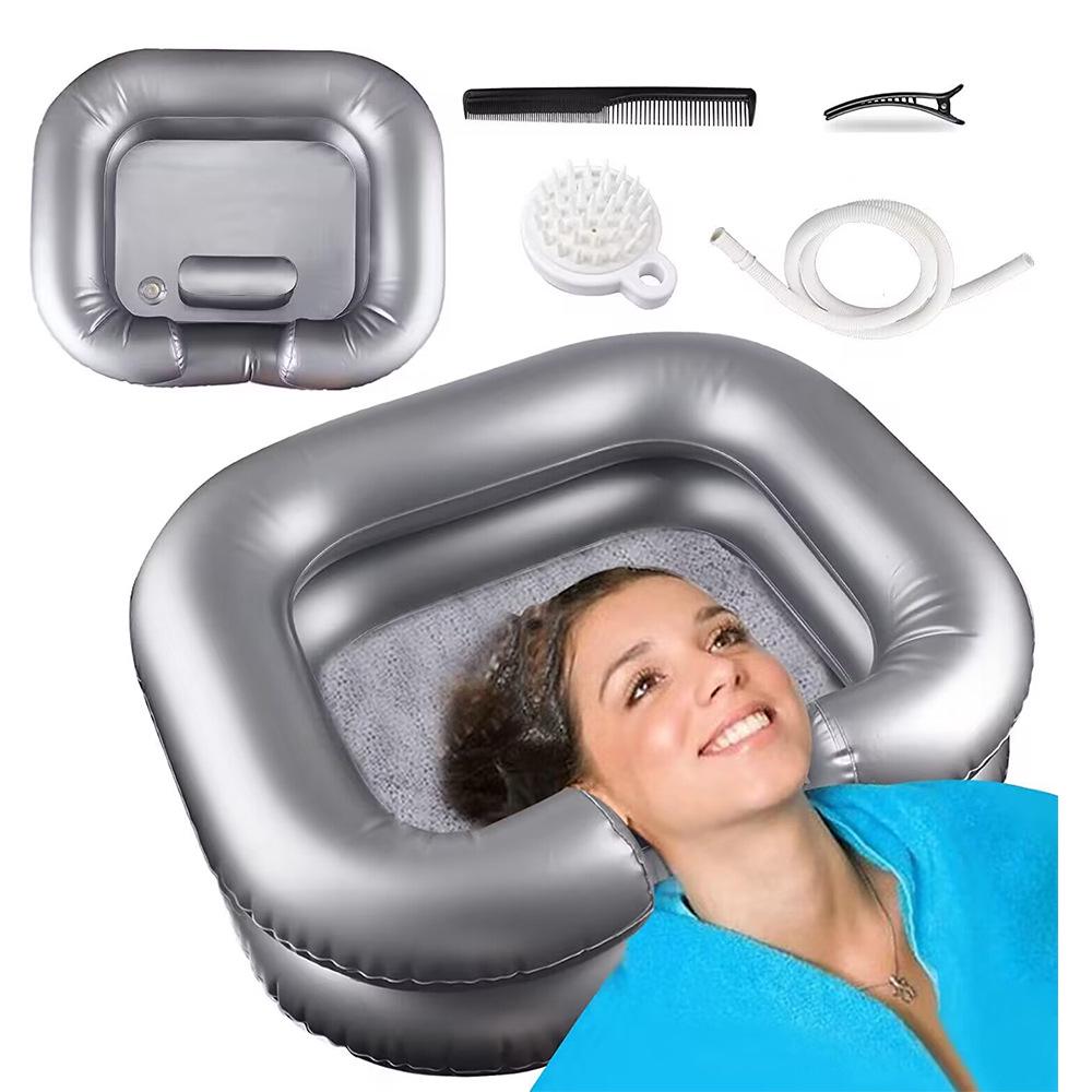 Inflatable Shampoo Basin with Pillow for Bedridden, Disabled, Elderly, or Pregnant Care