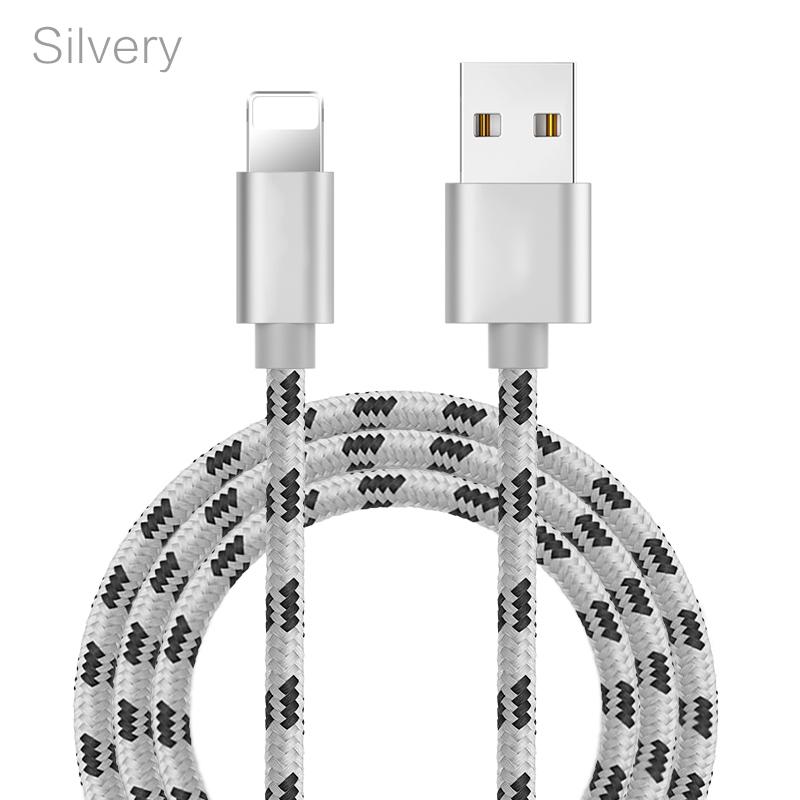 

USB-кабель для iphone кабель 11 pro max Xs Xr X SE 2 8 7 6 plus 6s 5s ipad air mini 4 кабелі швидкої зарядки для iphone зарядний пристрій 0.25m срібний