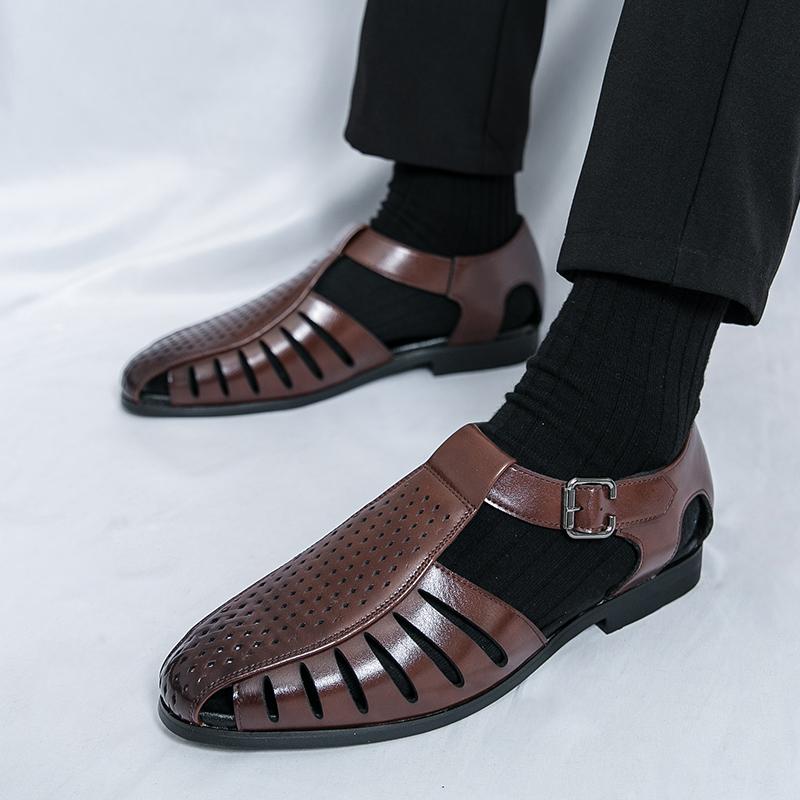 Rome New Men's Black Brown Summer Hole Clogs Sandals Gladiator Trendy Slipper Garden Beach Shoes Hombre Footwear