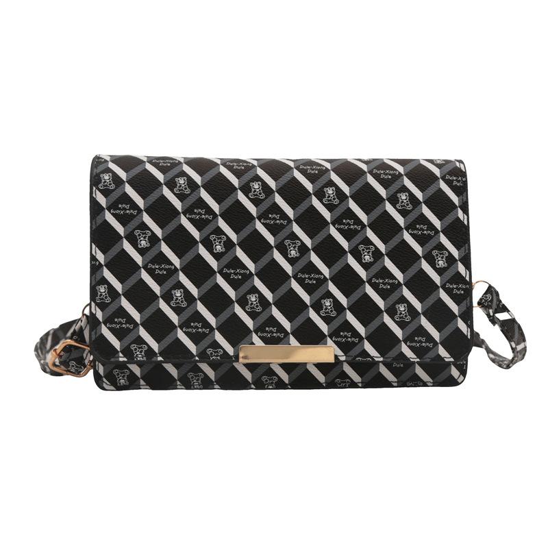 

Модная женская сумка подмышкой 2024 года, летняя новая модная универсальная сумка через плечо с ромбовидной текстурой, сумка-мессенджер для поездок на работу чёрный