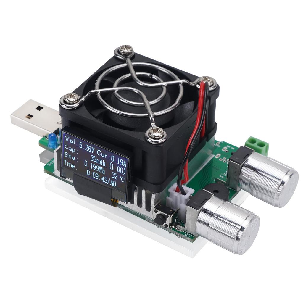 DROK DC 3-21V Load Battery Tester, 35W 3A Portable USB Monitor, Intelligent Constant Current Discharge Resistor, Power Resistor Kit