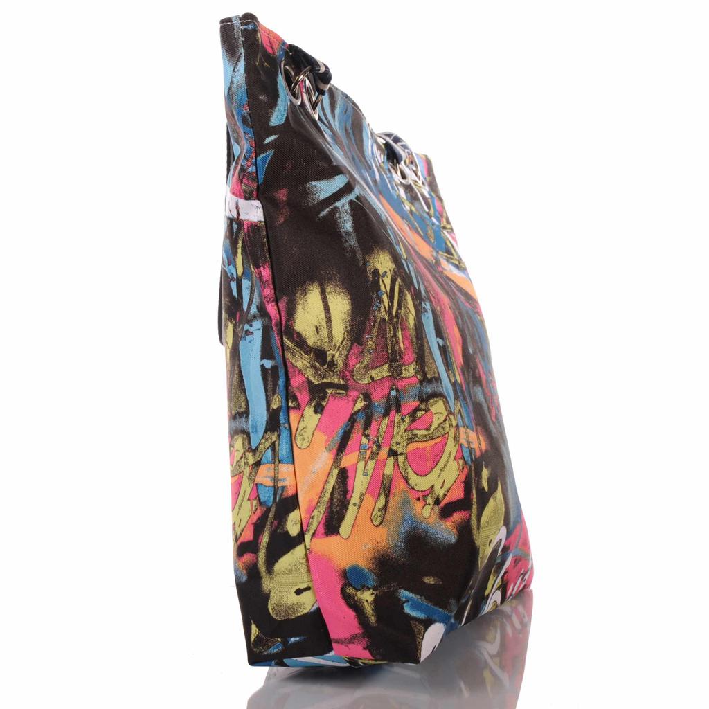 Bunte Graffiti Strandtasche mit Reißverschluss