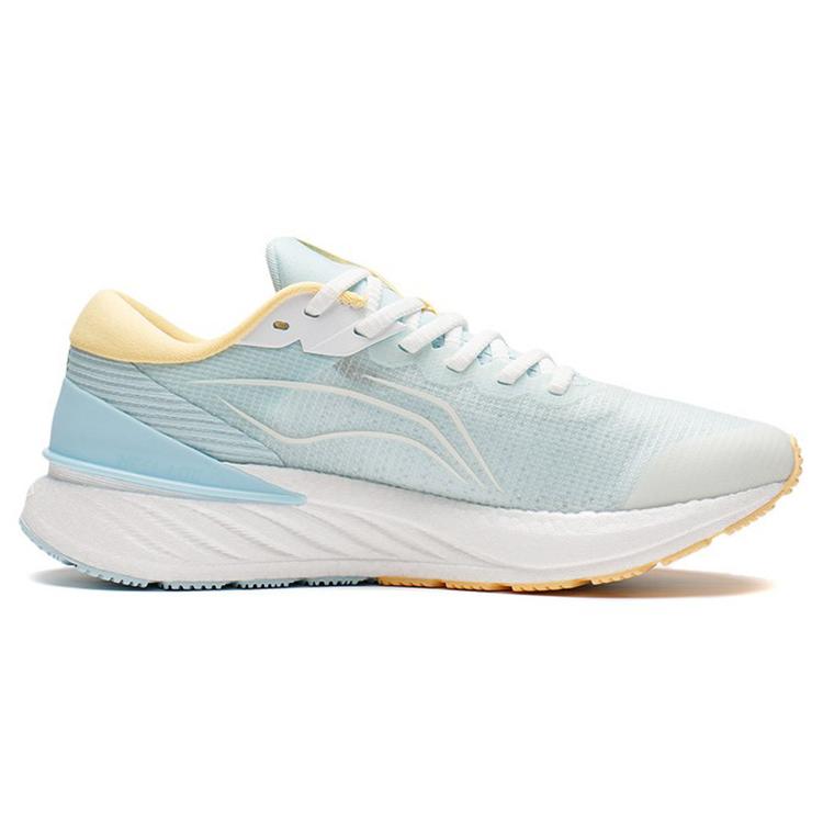New LiNing YueYing 2.0 Cushioning Anti Slip And Wear Resistant Low Top Running Shoes Women's Beige Blue Yellow ARHS016-1