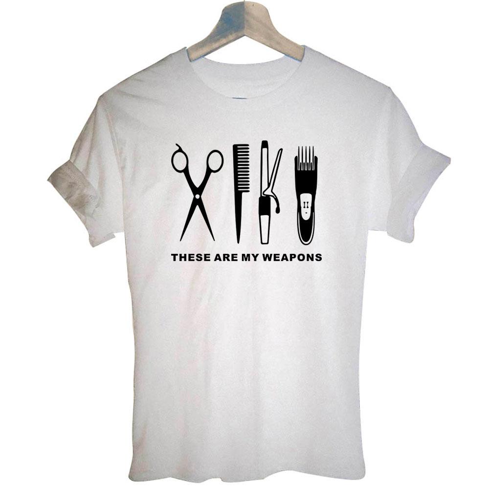 Funny Barber Weapon Scissors T Shirt Hairdresser Barber Hair Stylist Definition Hip Hop Harajuku T-shirt Women Clothing