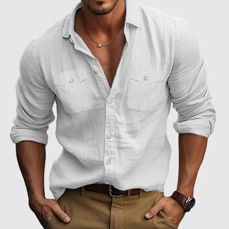 Spring Summer Beach Style Casual Shirt Solid Color Single Breasted Breathable Shirts Lightweight Stylish Button Tops