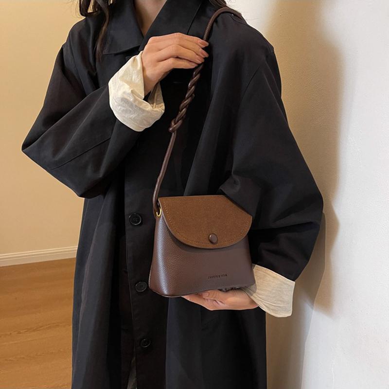 Vintage Leather Crossbody Bags for Women 2024 Designer Brand Female Small Flap Shoulder Underarm Bag Armpit Handbags and Purses