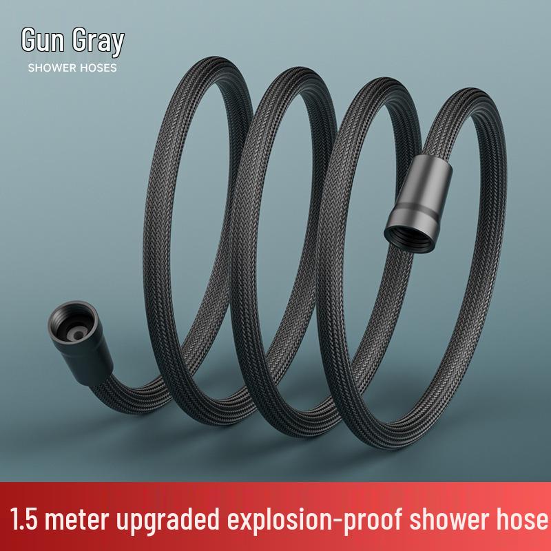 4-Point Universal Nylon Woven Shower Hose, Hot/Cold Explosion-Proof Pipe for Bath Heater & Shower Head Connection