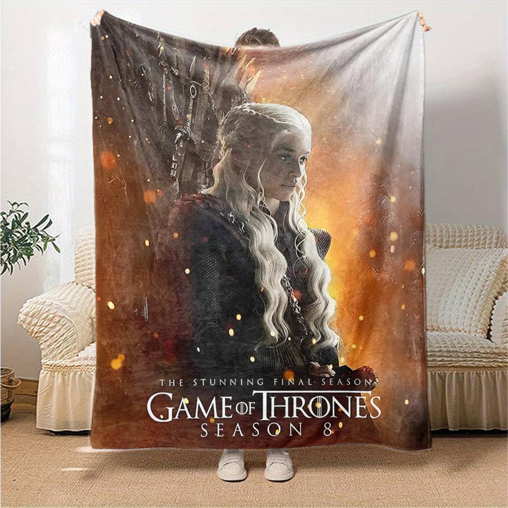 1pc Game of Thrones Season 8 Flannel Blanket Soft Warm Throw for Home, Office, Travel, All-Season Cozy Bedding GiftL1021