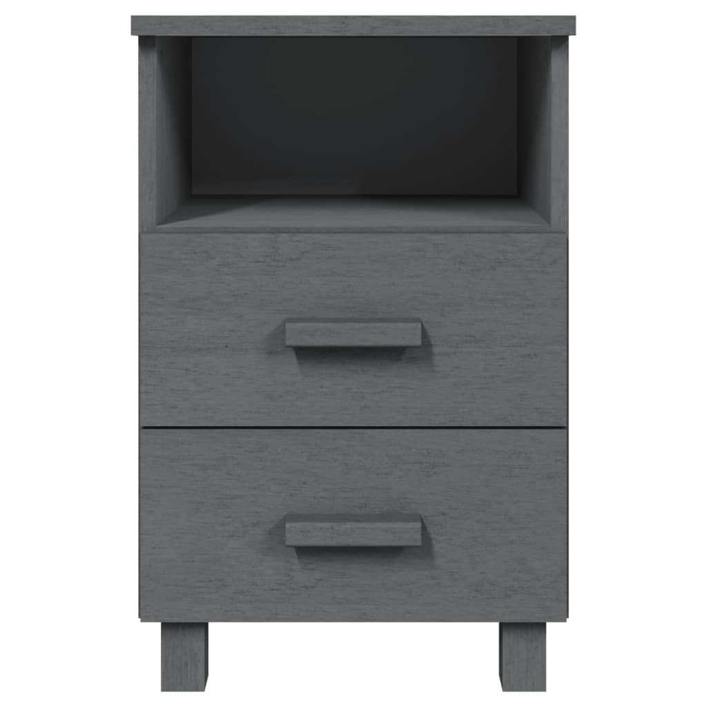 Vidaxl Szafka Nocna Hamar, Ciemnoszara, 40X35X62 Cm, Drewno Sosnowe